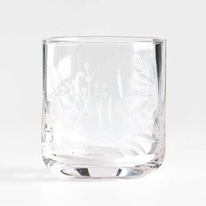 Crate&Barrel Winterberry 11-oz. Etched Double-Old Fashioned Glass